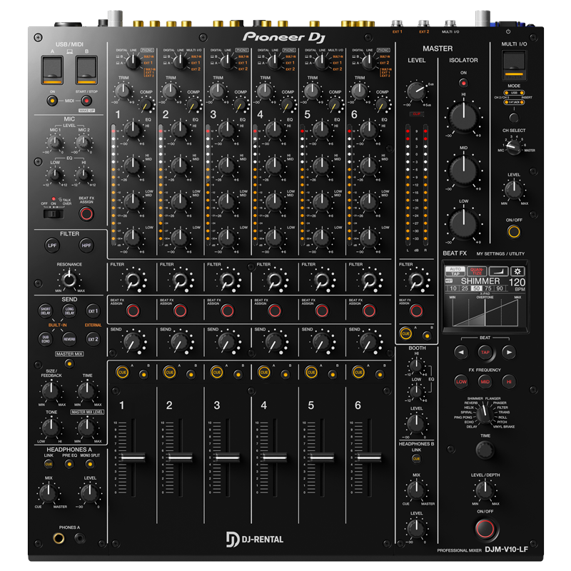 Pioneer DJM-V10-LF mieten - 6-Kanal DJ Mixer Verleih Deutschland