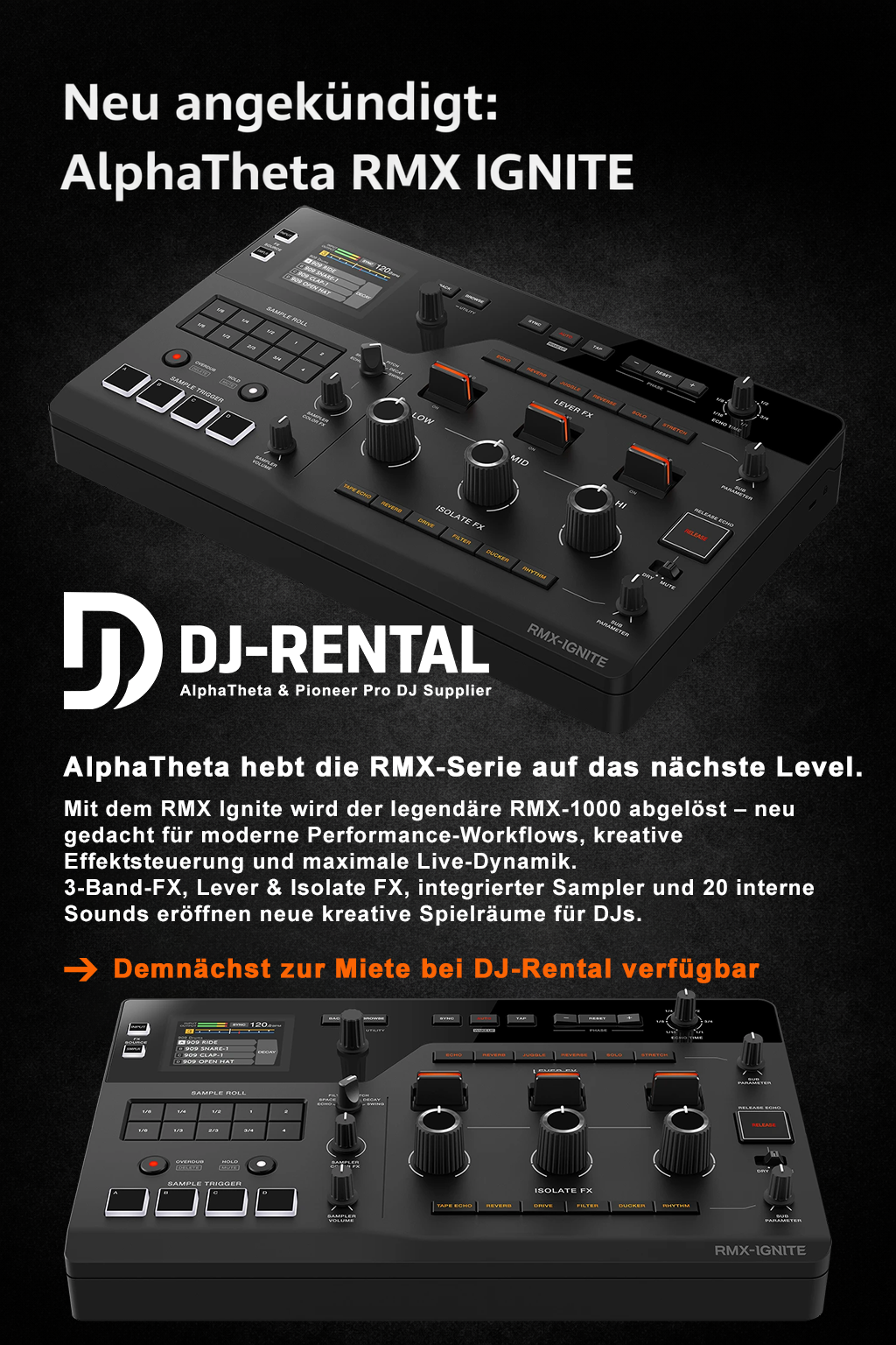 AlphaTheta RMX-IGNITE bei DJ-Rental