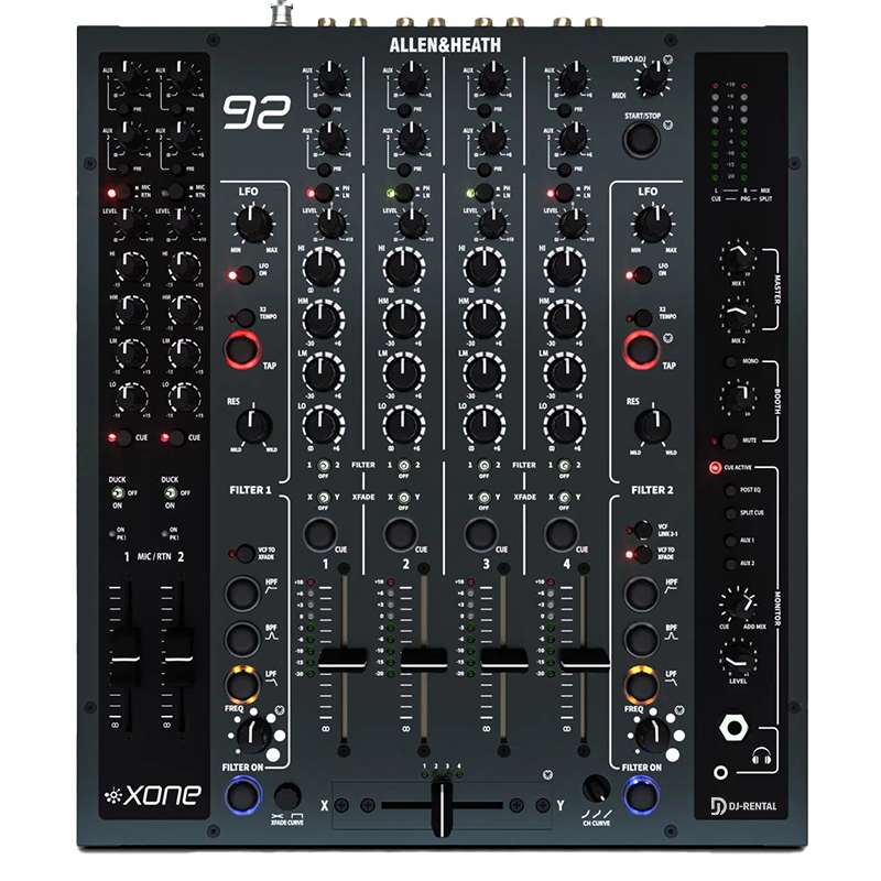 Allen & Heath Xone:92 MK2 mieten - 4-Kanal Analog DJ Mixer Verleih Deutschland